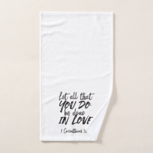 Toalha De Mão Amor em Ação - 1 Corintianos 16:14 Inspiração