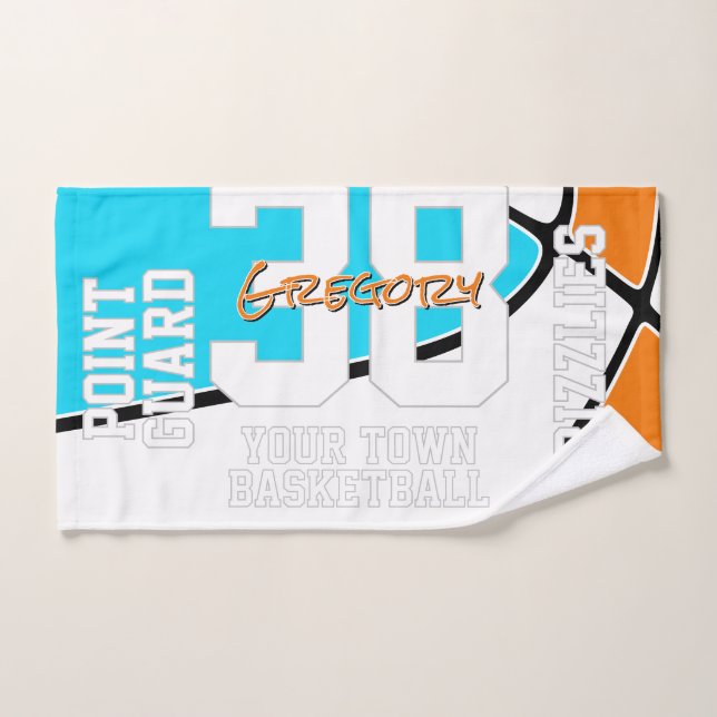 Toalha De Mão ANY team colors basketball athlete name (Toalha de mão)