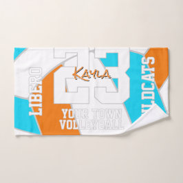 Toalha De Mão ANY team colors volleyball athlete name