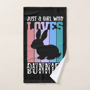 Toalha De Mão Apenas uma garota que ama Bunnies Páscoa Coelhinh