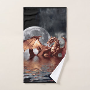 Toalha De Mão Arte da fantasia da lua do dragão