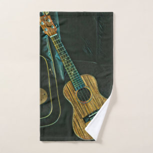 Toalha De Mão arte de jogador de guitarra de rock retrô