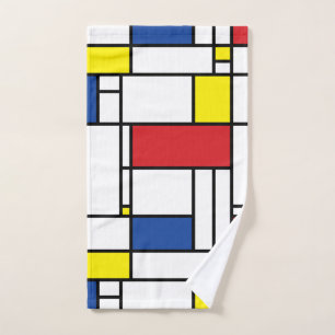 Toalha De Mão Arte Moderna De Stijl Geométrica Minimalista Mondr