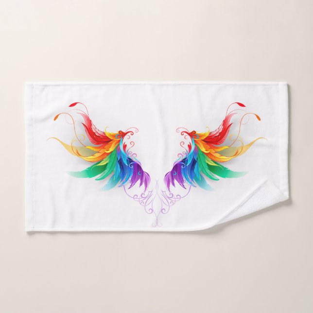 Toalha De Mão Asas Fluffy Rainbow (Toalha de mão)