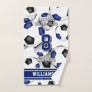 Toalha De Mão Atleta personalizado e nome do grupo, futebol azul