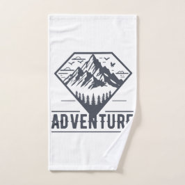 Toalha De Mão Aventura para Montanhas Geométricas Modernas