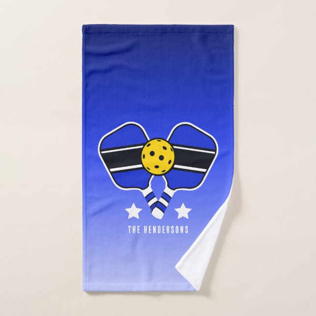 Toalha De Mão Azul em azul desvanecido Nome personalizável (Toalha de mão)