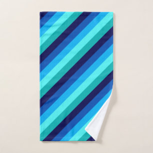 Toalha de Mão Azul Icy Teal Stripe