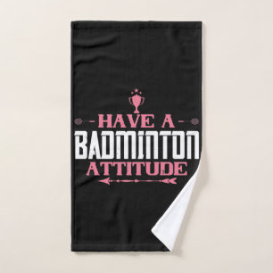 Toalha De Mão Badminton - Tenha uma atitude de Badminton
