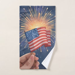 Toalha De Mão Bandeira Americana Patriótica