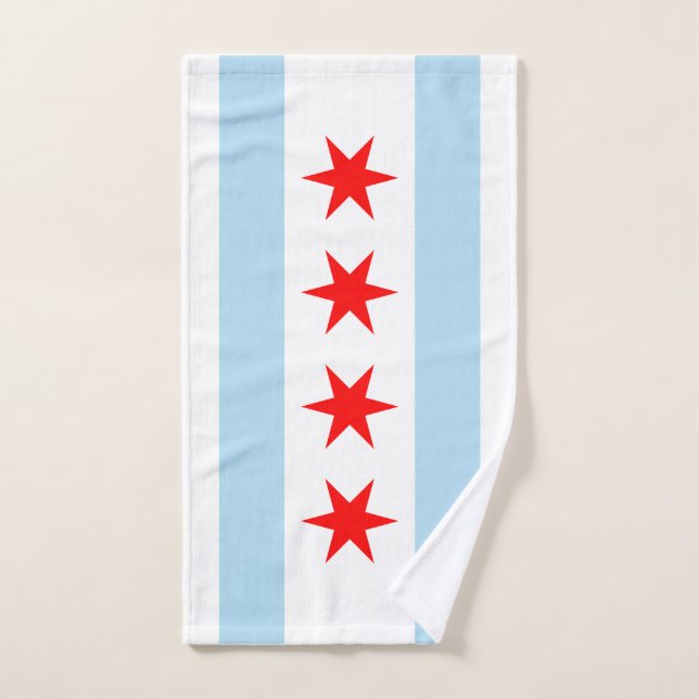 Toalha De Mão Bandeira de Chicago, Illinois (Toalha de mão)