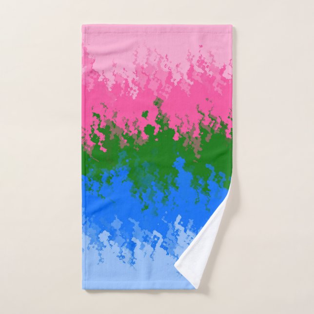 Toalha De Mão Bandeira do Orgulho Abstrato Omnirromântico Trippy (Toalha de mão)