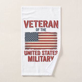Toalha De Mão Bandeira dos EUA Veterano Vintage Design Vetorial