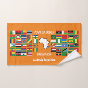 Toalha De Mão BANDEIRAS Personalizadas de Laranja ÁFRICA