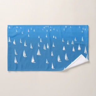 Toalha De Mão Barcos à vela no mar azul profundo - Barcos à vela