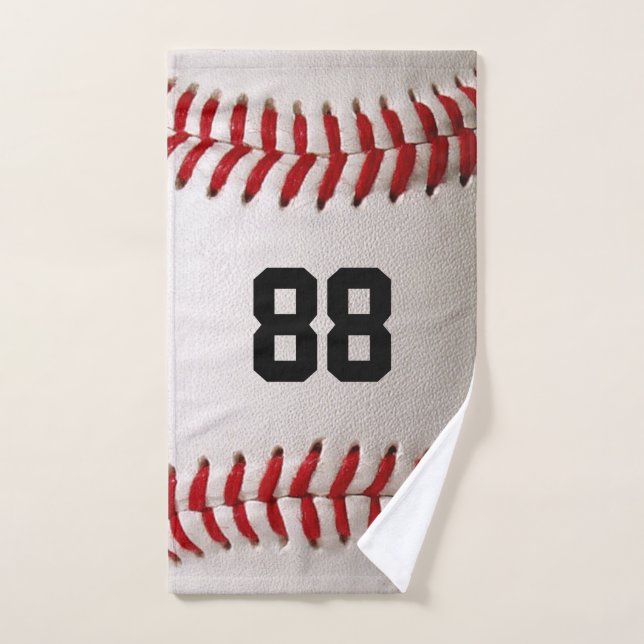 Toalha De Mão Baseball com número personalizável (Toalha de mão)