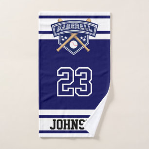 Toalha De Mão Baseball marinho Blue e White Sport