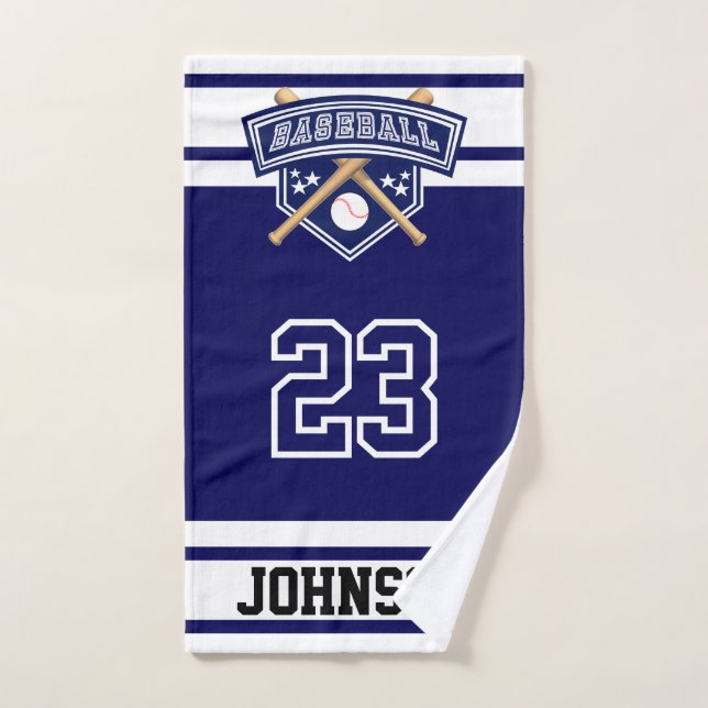 Toalha De Mão Baseball marinho Blue e White Sport (Toalha de mão)