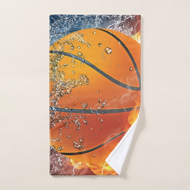 Toalha De Mão Basquete flamejante (Toalha de mão)