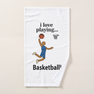 Toalha De Mão Basquetebol Eu Amo Jogar Basquetebol