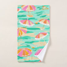 Beach Umbrella Summer Hand Towel