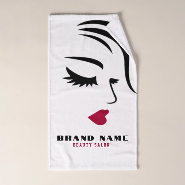 Toalha De Mão Beautiful Women hairdressing beauty salon brand (Criador carregado)
