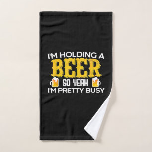 Toalha De Mão Beer Beer Drinker Eu Estou Segurando Um Aniversári