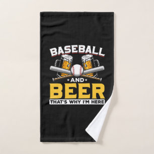 Toalha De Mão Beer Drinker Baseball Beball Humor Aniversário