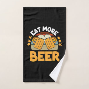 Toalha De Mão Beer Drinker Come Mais Cerveja Engraçado Bebendo A