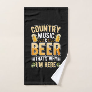Toalha De Mão Beer Drinker Country Music Beer Bebendo Aniversári