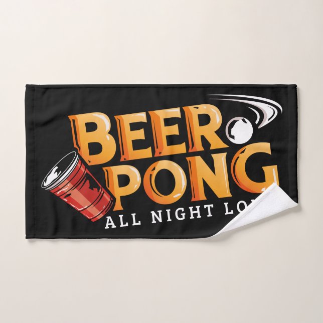 Toalha De Mão Beer Pong A Noite Toda Equipe Personalizada (Toalha de mão)
