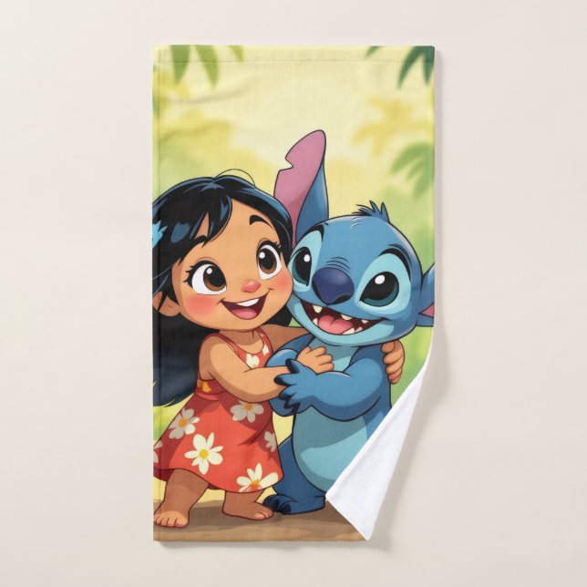 Toalha De Mão Beste Freunde fürs Leben – Lilo & Stitch   (Toalha de mão)