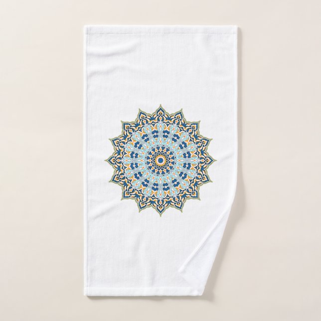 Toalha De Mão Blue e Orange Mandala (Toalha de mão)