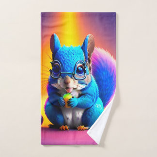 Toalha De Mão Blue Squirrel Eating A Fruit-79577