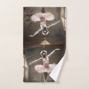 Toalha De Mão Bobo Gibbon Ballerina Fazendo Uma Pirouette,