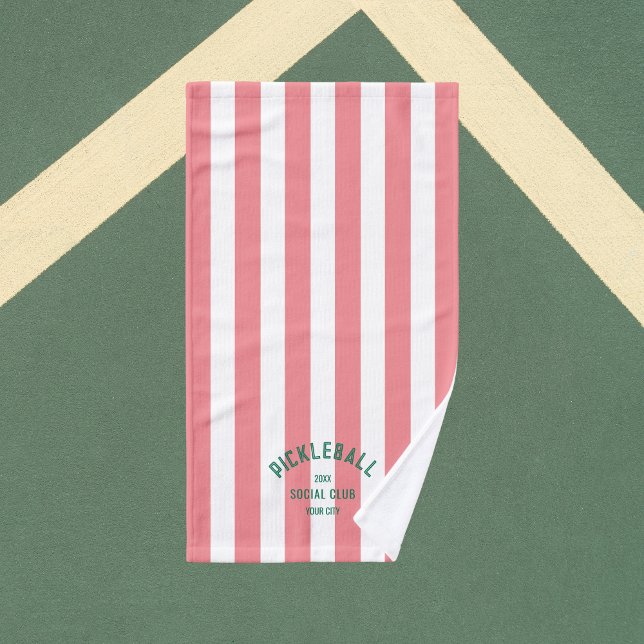 Toalha De Mão Bola Social Club Pink Cabana Stripe (Criador carregado)
