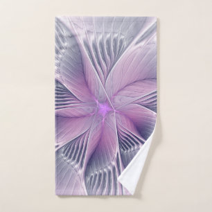 Toalha De Mão Bonito Flor Rosa Moderna Abstrato de Arte Fractal