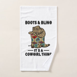 Toalha De Mão Boots & Bling É uma coisa de vaqueira