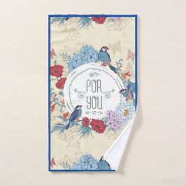 Toalha De Mão Borboleta-borboleta Flores hydrangea bluebell