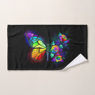 Toalha De Mão Borboleta-flor-arco-íris
