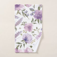 Botânico Aquarela Floral Roxo Lavanda