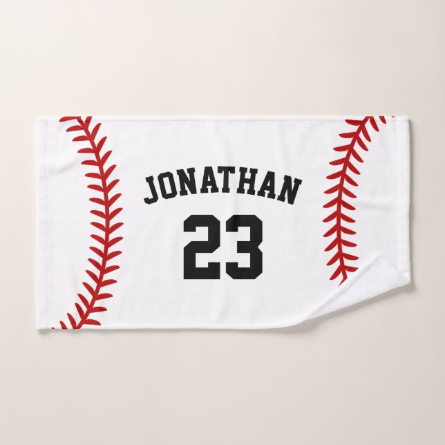 Toalha De Mão Branco personalizado do jogador de beisebol (Toalha de mão)