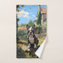 Buldogue Francês Sentado Numa Parede