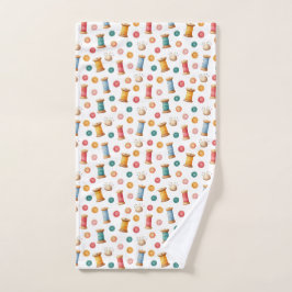 Toalha De Mão Bunte Knöpfe und Garne- Nähen- Muster