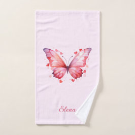 Toalha De Mão Butterfly Love | Feminina | Nome personalizado