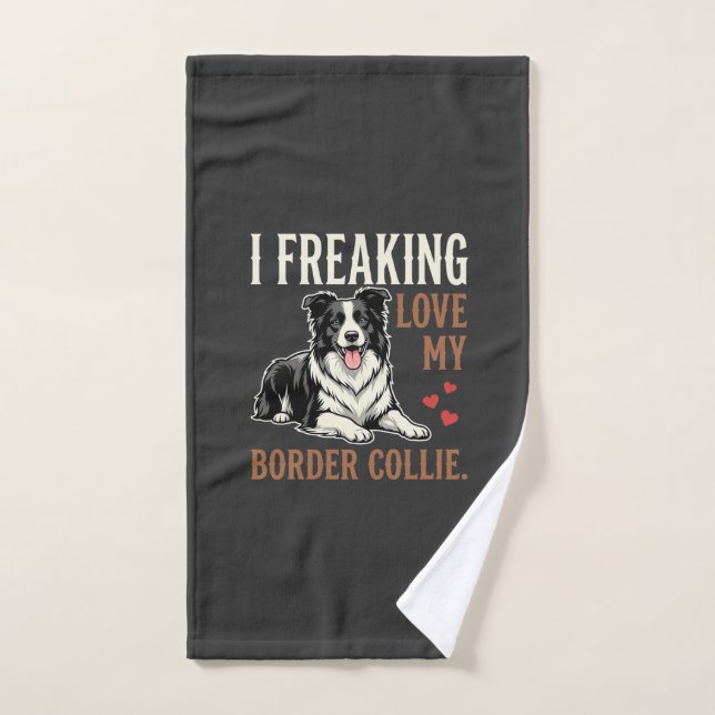 Toalha De Mão Cachorro Amor Border Collie Engraçado (Toalha de mão)