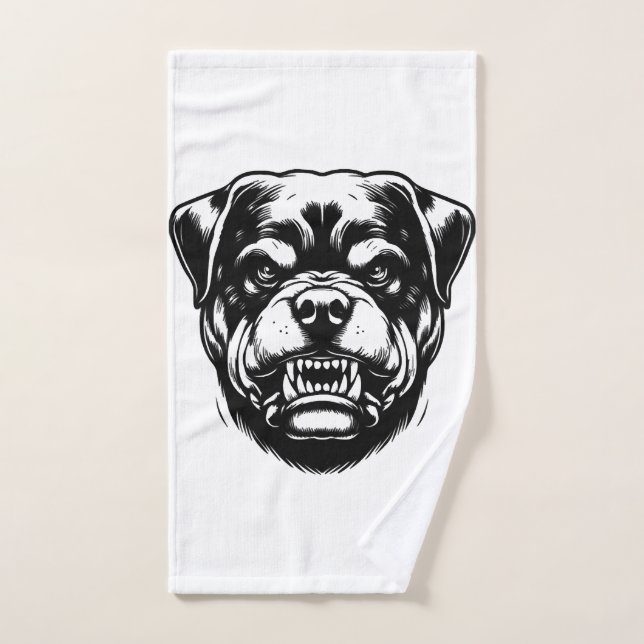 Toalha De Mão Cachorro Rottweiler  (Toalha de mão)