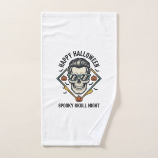 Toalha De Mão Camisa de Crânio de Halloween Gravura Vintage Gráf