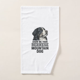 Toalha De Mão Camisa de desenho de gravação vintage do cão de mo