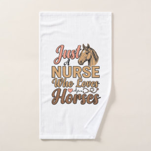 Toalha De Mão Camisa de Enfermeira que Ama Cavalos com Gravura V